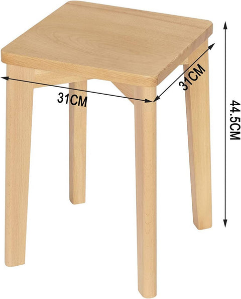 Rootz 6 Set Dining Chairs - Solid Wood Stools - Stackable Seat Stools - Durable & Space-Saving - 31 x 44.5 x 31 cm