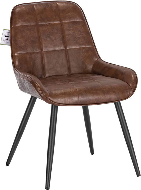 Rootz Dining Chairs Set of 6 - Kitchen Chairs - Upholstered Chairs - Faux Leather - Ergonomic Design - 38cm x 43cm x 81.5cm