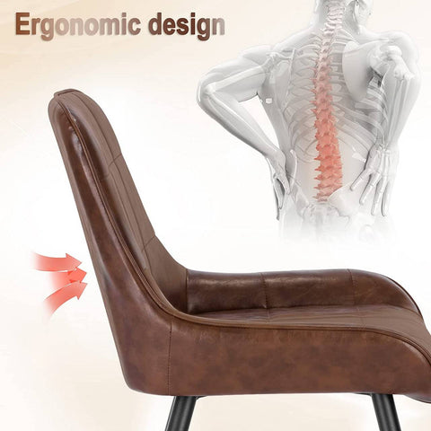 Rootz Dining Chairs Set of 6 - Kitchen Chairs - Upholstered Chairs - Faux Leather - Ergonomic Design - 38cm x 43cm x 81.5cm