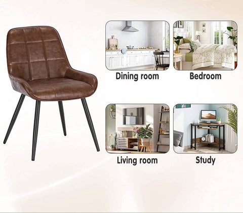 Rootz Dining Chairs Set of 6 - Kitchen Chairs - Upholstered Chairs - Faux Leather - Ergonomic Design - 38cm x 43cm x 81.5cm