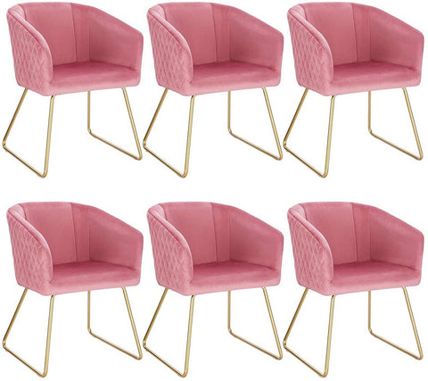 Rootz Dining Chairs Set - Kitchen Chair - Velvet Upholstered Chairs - Metal Construction - Ergonomic Design - 76.5cm x 47.5cm x 34cm