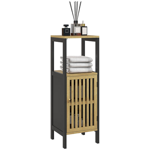 Rootz Bamboo Bathroom Cabinet - Storage Organizer - Bathroom Cupboard - Extra Space - 32 x 30 x 90.5 cm