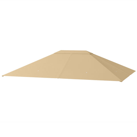 Rootz Pavilion Replacement Roof - Baldachin - Canopy Top - Weather-Resistant & UV30+ - 397cm x 297cm - Khaki