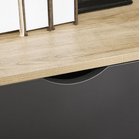 Rootz Bookcase Storage Shelf - Cabinet - 6 Shelves - Scandinavian Design - 80l x 35b x 180h cm - Brown and  Grey