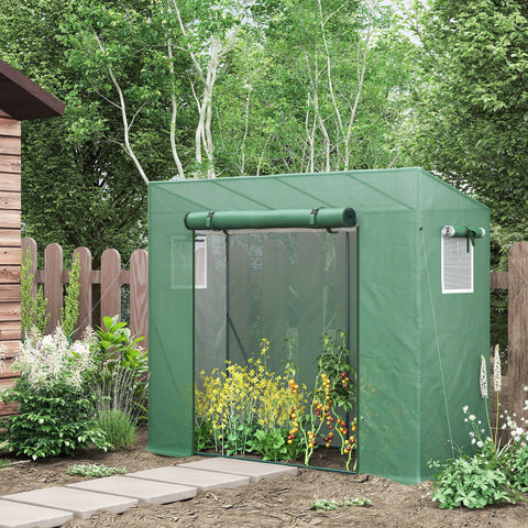 Rootz Greenhouse UV Protection - Plant Shelter - Garden Conservatory - Mosquito Net - Reinforcement Rods - 200L x 77W x 169H cm