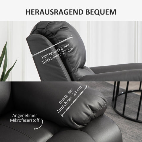 Rootz Relaxation Chair - TV Armchair - Recliner Chair - Padded Headrest - Adjustable Backrest - Fold-Out Footrest - 93cm x 100cm x 98cm