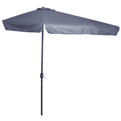 Rootz Half Parasol - Balcony Sunshield - UV Protection Umbrella - Easy Crank - 2.3m x 1.3m x 2.49m