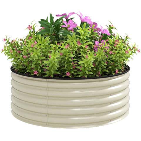 Rootz Raised Bed - Galvanized Planters - Planting Box - Promotes Root Growth - 120cm x 120cm x 43cm - White
