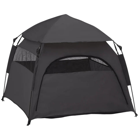 Rootz Pet Tent - Dog Tent - Folding Dog house - Weather Resistant - Dog House for Large Dogs - Oxford Fabric - Black - 120L x 120W x 106H cm