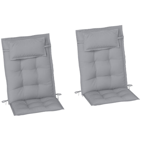 Rootz 2 Piece Sun Lounger Edition - Garden Lounger Pads - Upholstered Cushions - Water-Repellent - 50cm x 116cm x 5cm, Grey