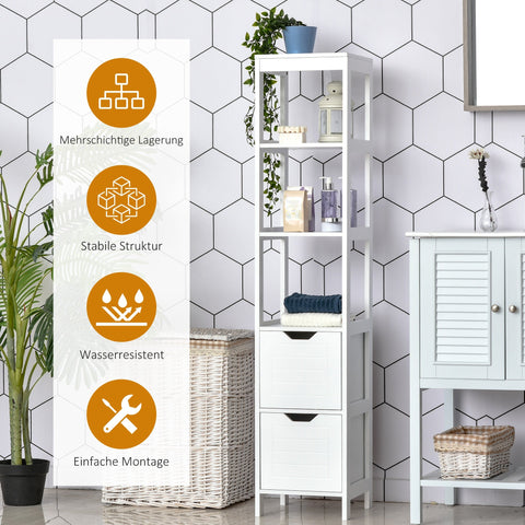 Rootz Bathroom Shelf Cabinet - Kitchen Cabinet - Storage Organizer - Space-Saving Design - 30L x 30W x 144H cm