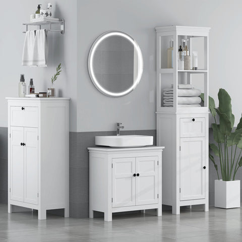 Rootz Bathroom High Cabinet - Storage Cabinet - Narrow Cabinet - Maximize Space - 40cm x 30cm x 165cm, White