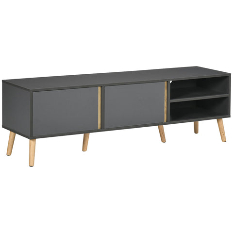 Rootz TV Stand - Television Furniture - Media Console - Scandinavian Design, Ample Storage - 150 x 35 x 45 cm - Grey