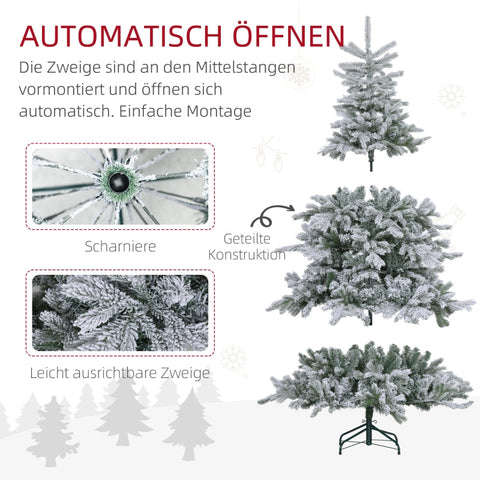 Rootz Snow-Covered Artificial Christmas Tree - Winter Tree - Festive Decor - Flame Retardant - Ø115cm x 180cm