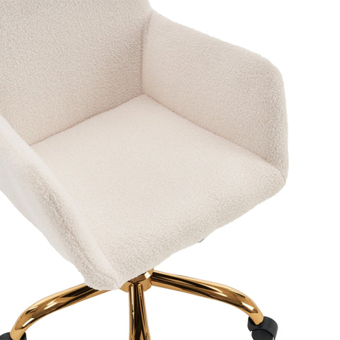 Rootz Swivel Leisure Chair - Enhanced Comfort Chair - Faux Fur Seat - Durable & Adjustable - 55.8cm x 55.1cm x 83.8cm