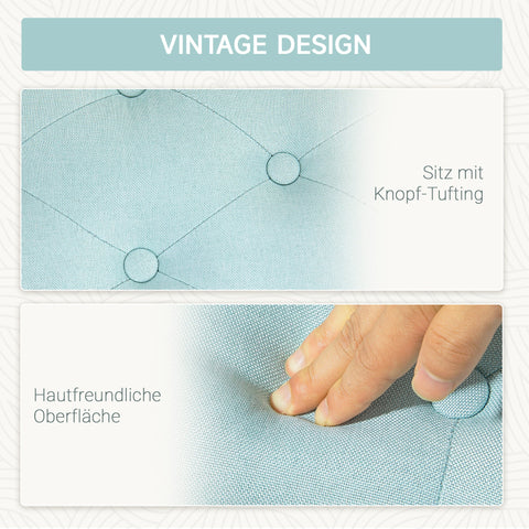 Rootz Upholstered Storage Bench - Linen-Like Polyester - Entryway Bench - Ample Storage - 100 x 40 x 44 cm - Green