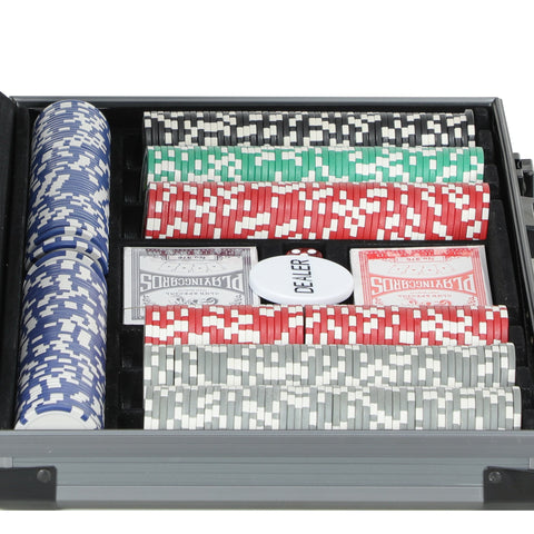Rootz Poker Set - Poker Case - 400 Chips - Casino Games - 39.5cm x 28cm x 8cm - Organized Play - Texas Hold'em for Up to 10 Players