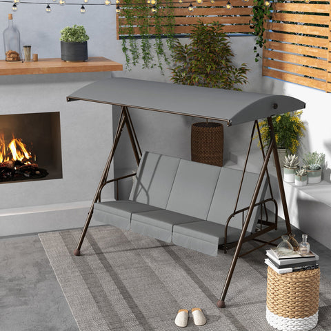 Rootz Garden Swing - Lying Swing - Convertible Hammock - Maximum Comfort - Steel & Polyester - 203cm x 120cm x 174cm