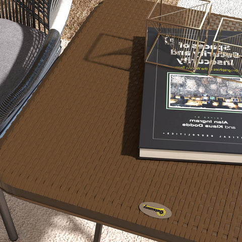 Rootz Outdoor Garden Table - Foldable - Stylish & Cozy - Weatherproof Polyrattan - 60L x 60W x 71H cm Brown