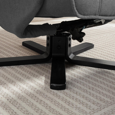 Rootz Swingable Relaxation Armchair with Foot Stool - Velvet Upholstery - Rotatable Armchair - Maximum Comfort - 67cm x 87cm x 96cm - Grey