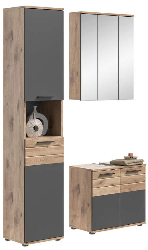 Rootz MASON Bathroom Furniture Set - Vanity Unit - Engineered Wood - White - Modern Design - 120cm x 60cm x 55cm