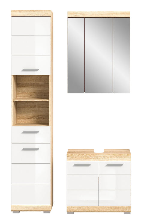 Rootz Sonoma Oak Bathroom Set - Engineered Wood - Vanity Set - FSC Certified - Sonoma Oak - 140cm x 66cm x 30cm