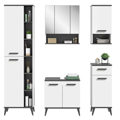 Rootz Bathroom Furniture Set - Vanity Set - Dresser Set - Wood Material - Space Saving Design - FSC Certified - 156cm x 78cm x 35cm