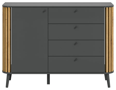 Rootz Pure Gray Chest of Drawers - Dresser - Storage Organizer - Sustainable Furniture - 120cm x 88cm x 40cm