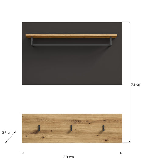 Rootz Wall Panel Wardrobe - Closet Organiser - Garment Storage - Modern Design - 80cm x 73cm x 27cm