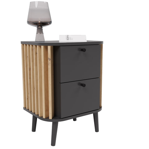 Rootz Pure Chest of Drawers - Night Dresser - Gray - Wood Material - Sustainable - 45cm x 60cm x 30cm