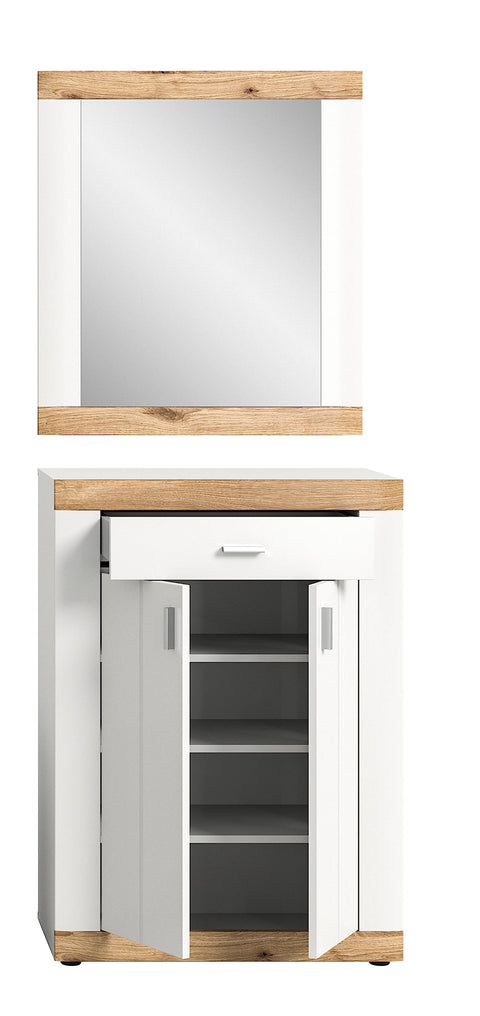 Rootz 2 Piece Wardrobe Set - Closet System - Dresser - White Finish - Sustainable Wood Material - Space Saving - FSC Certified - 150cm x 60cm x 200cm