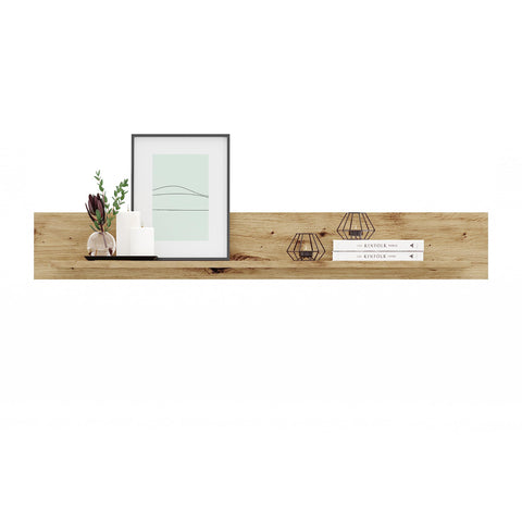 Rootz Fly Wall Shelf Set - Artisan Oak Wall Shelf - Brown Wood Shelf - Large Storage Shelf - FSC Certified - 70cm x 25cm x 40cm