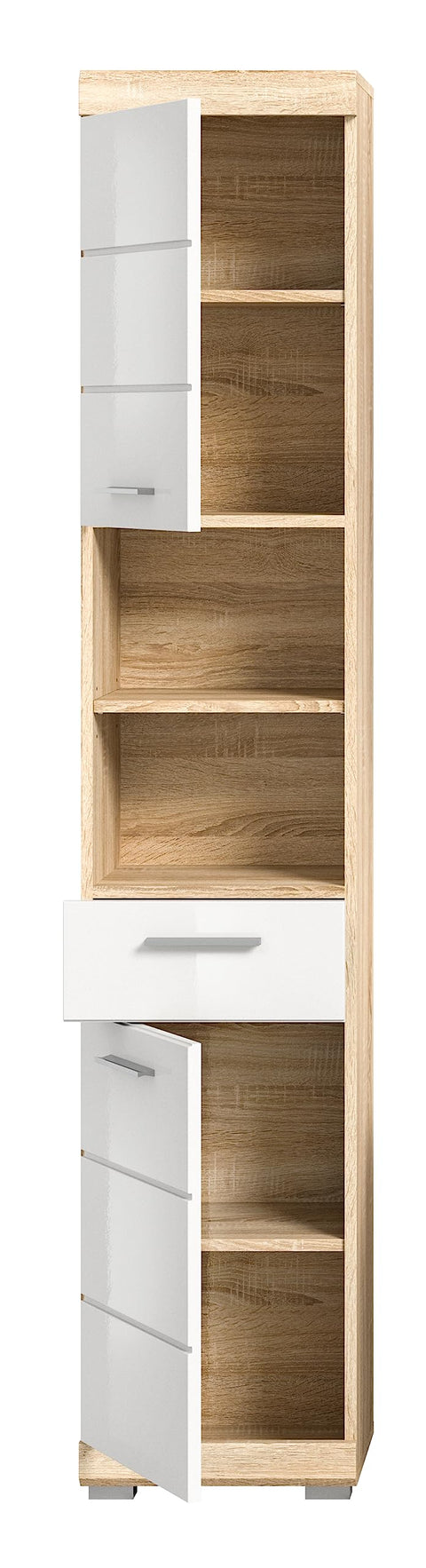 Rootz Lambada Tall Cabinet - Bathroom Storage - Wood Material - Sonoma Oak - Modular Design - 37cm x 191cm x 31cm
