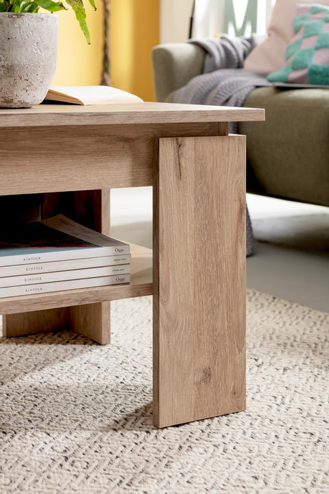 Rootz Titan Coffee Table - Nox Oak Nb - Wood Material - Modular Design - FSC Certified - Approx. 100 x 45 x 60 cm