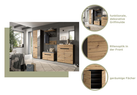 Rootz Wall Panel Wardrobe - Closet Organiser - Garment Storage - Modern Design - 80cm x 73cm x 27cm