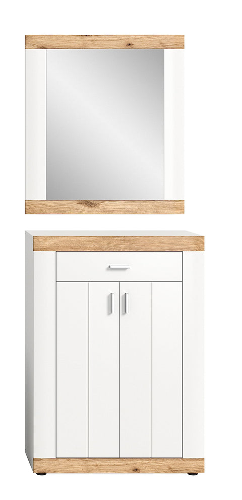 Rootz 2 Piece Wardrobe Set - Closet System - Dresser - White Finish - Sustainable Wood Material - Space Saving - FSC Certified - 150cm x 60cm x 200cm