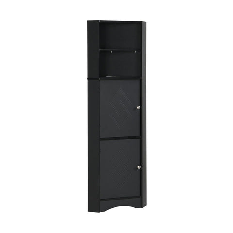 Rootz Corner Cabinet - Bathroom Storage - Adjustable Shelf - Moisture Resistant - 36.5L x 36.5W x 155H cm