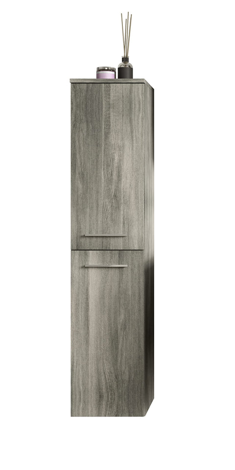 Rootz Wooden Wall Cabinet - Bathroom Cabinet - Smoke Silver - High-quality Wood - 30cm x 136cm x 31cm