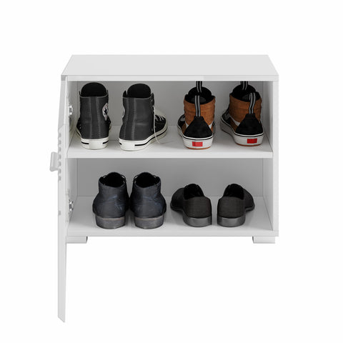 Rootz LINUS 3-Piece Hallway Furniture Set - Wardrobe Set - Coat Rack - Modern Design - 37cm x 115cm x 190cm, white