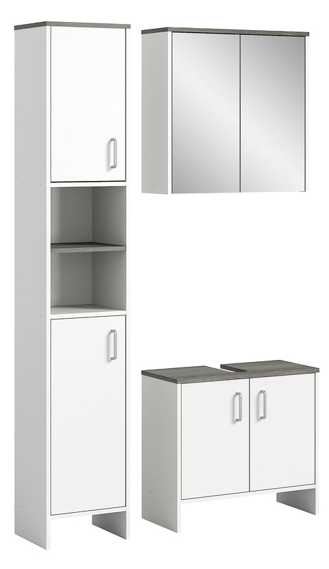 Rootz Los Angeles 5 Piece Set Bathroom Furniture - Wood Material - White - Timeless Design - FSC Certified - 100cm x 150cm x 60cm