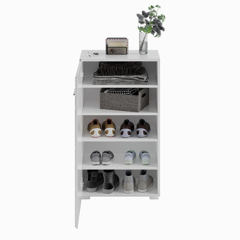 Rootz LINUS 3-Piece Hallway Furniture Set - Wardrobe Set - Coat Rack - Modern Design - 37cm x 115cm x 190cm, white