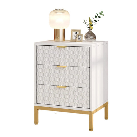 Rootz Elegant Bedside Table - Nightstand - Drawer Chest - Ample Storage - 50 cm Length x 40 cm Depth x 65.5 cm Height