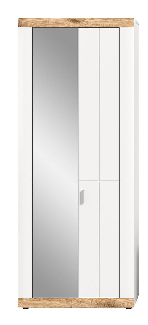 Rootz Laredo Wardrobe - Closet - Wardrobe System - White - Wood Material - Approx. 77cm x 193cm x 37cm
