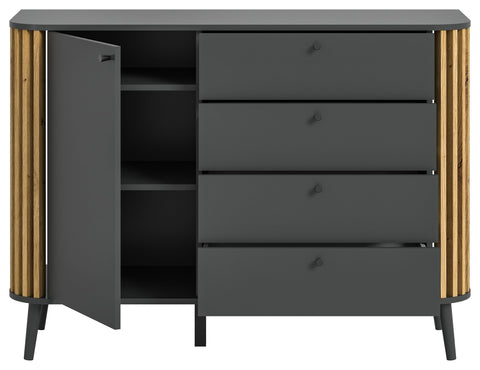 Rootz Pure Gray Chest of Drawers - Dresser - Storage Organizer - Sustainable Furniture - 120cm x 88cm x 40cm