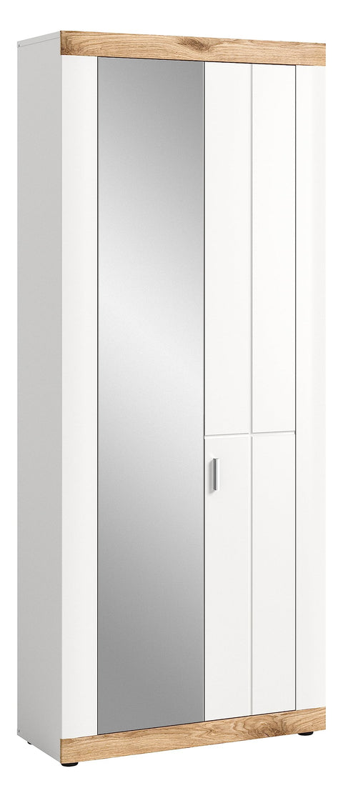 Rootz Laredo Wardrobe - Closet - Wardrobe System - White - Wood Material - Approx. 77cm x 193cm x 37cm