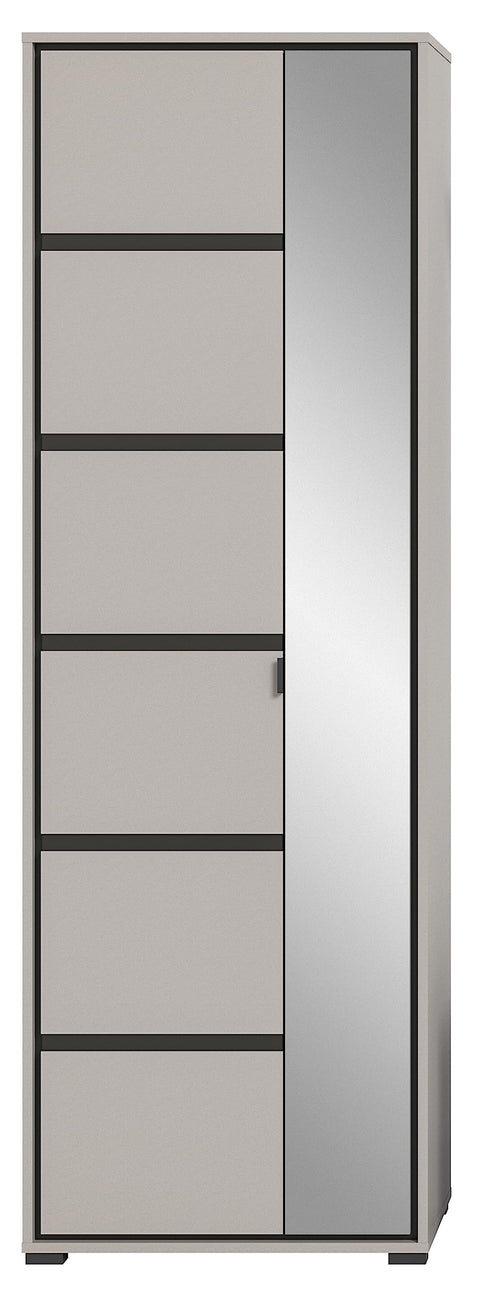 Rootz Jaru Wardrobe - Closet Organizer - Wood Material - Gray - Sustainable Production - Approx. 65cm x 196cm x 37cm