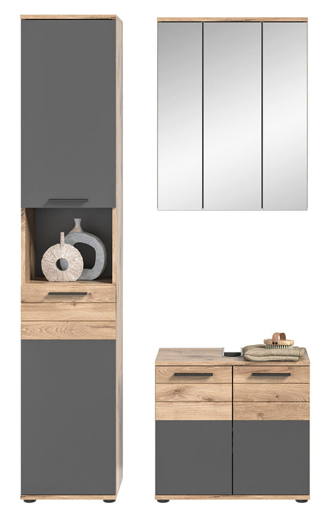 Rootz MASON Bathroom Furniture Set - Vanity Unit - Engineered Wood - White - Modern Design - 120cm x 60cm x 55cm