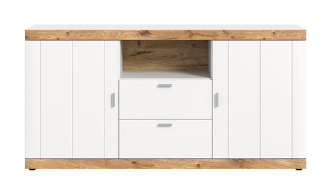Rootz Sideboard Laredo - Solid Wood - White Matt - Spacious - 100cm x 40cm x 80cm