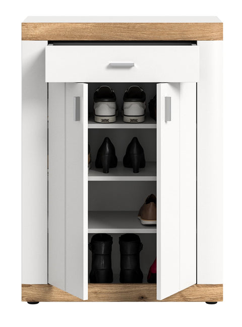 Rootz Wardrobe - Shoe Cabinet - Closet Organizer - Wood Material - White - Approx. 73x104x37cm
