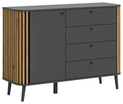Rootz Pure Gray Chest of Drawers - Dresser - Storage Organizer - Sustainable Furniture - 120cm x 88cm x 40cm